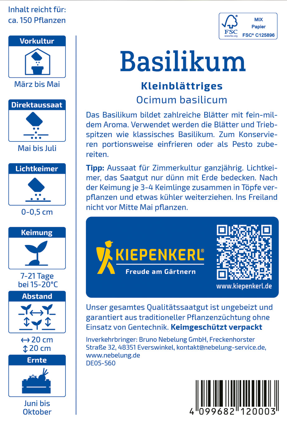 Basilikum Kleinblättriges