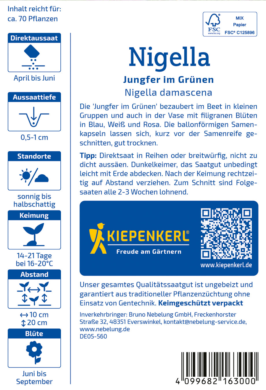 Nigellasamen Jungfer im Grünen