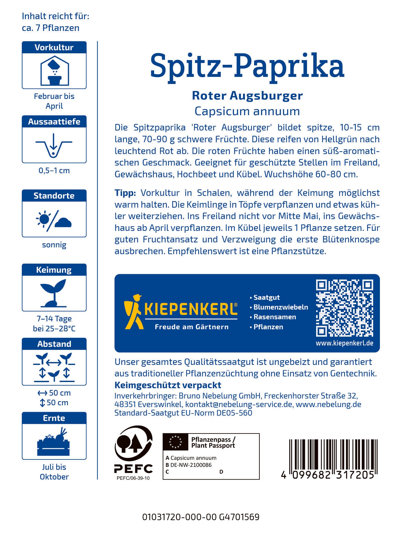 Spitz-Paprika Roter Augsburger