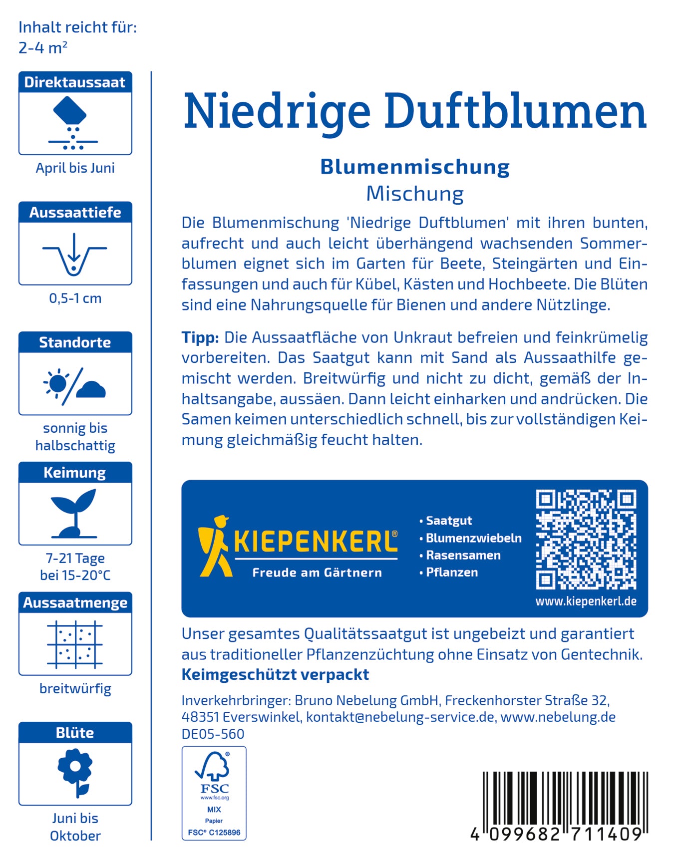 Blumensamen-Mischung Niedrige Duftblumen