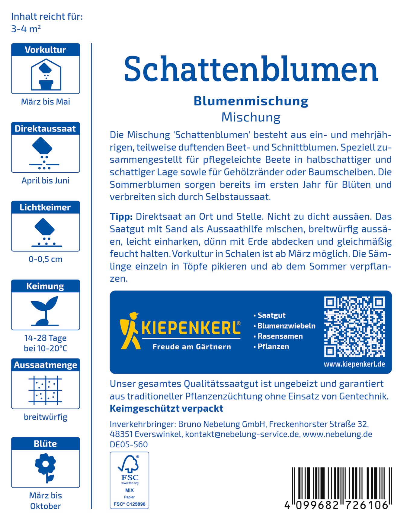 Blumenmischung Schattenblumen