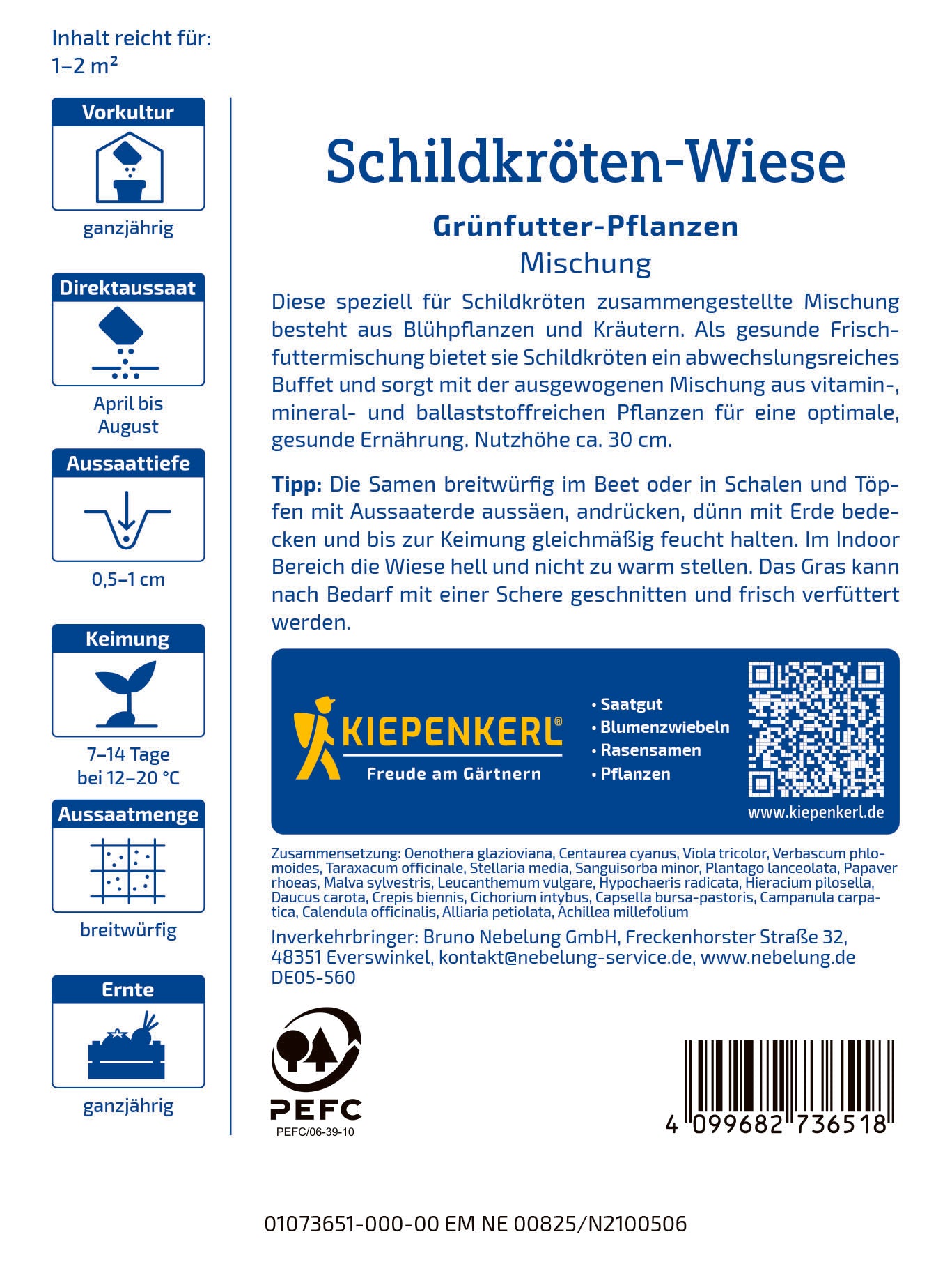 Schildkrötenmischung Grünfutter-Pflanzen