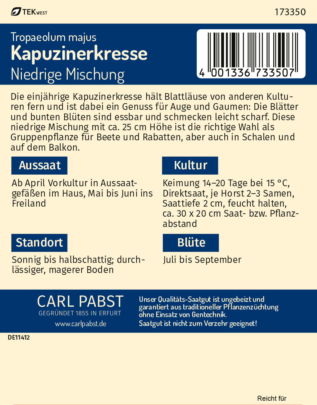 Kapuzinerkresse Niedrige Mischung