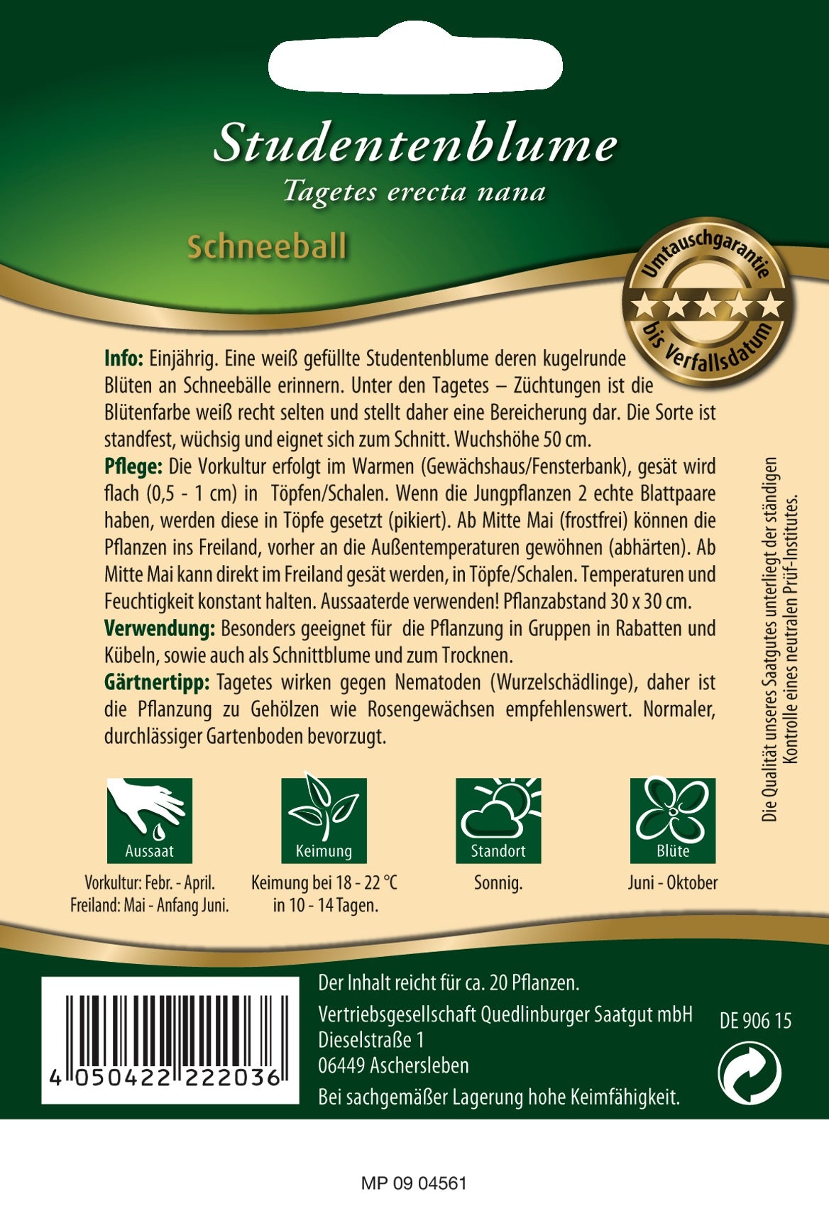 Studentenblumen Schneeball