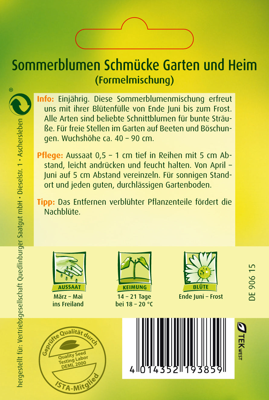 Sommerblumen Schmücke Garten und Heim