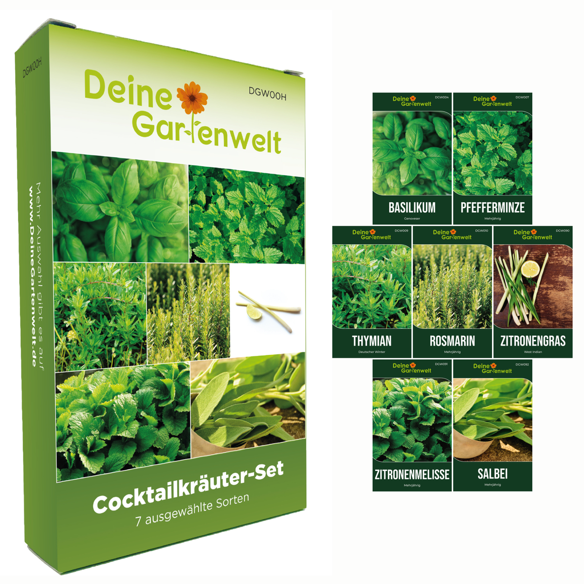 Cocktailkräutersamen Set mit 7 Sorten