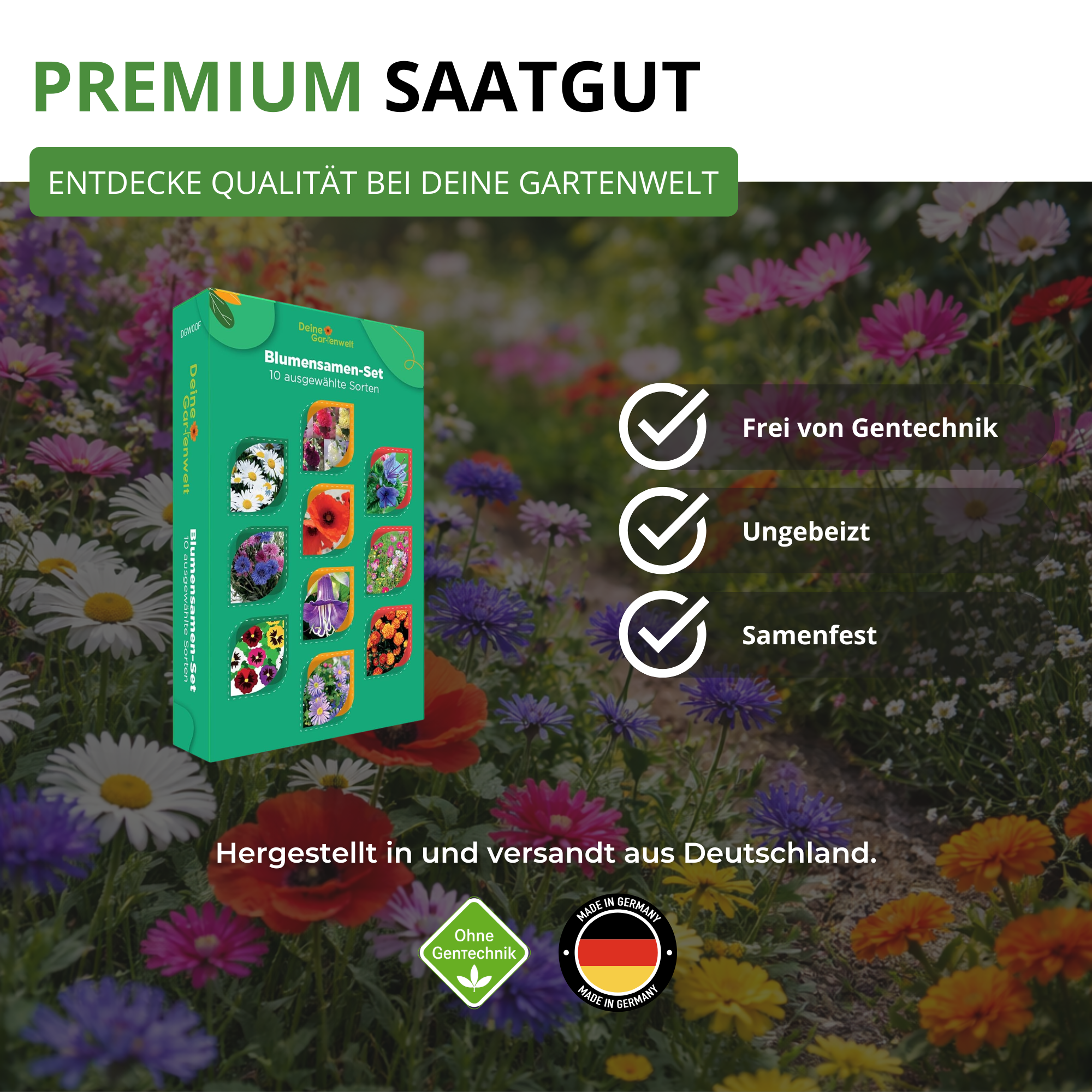 Blumensamen-Set mit 10 Sorten