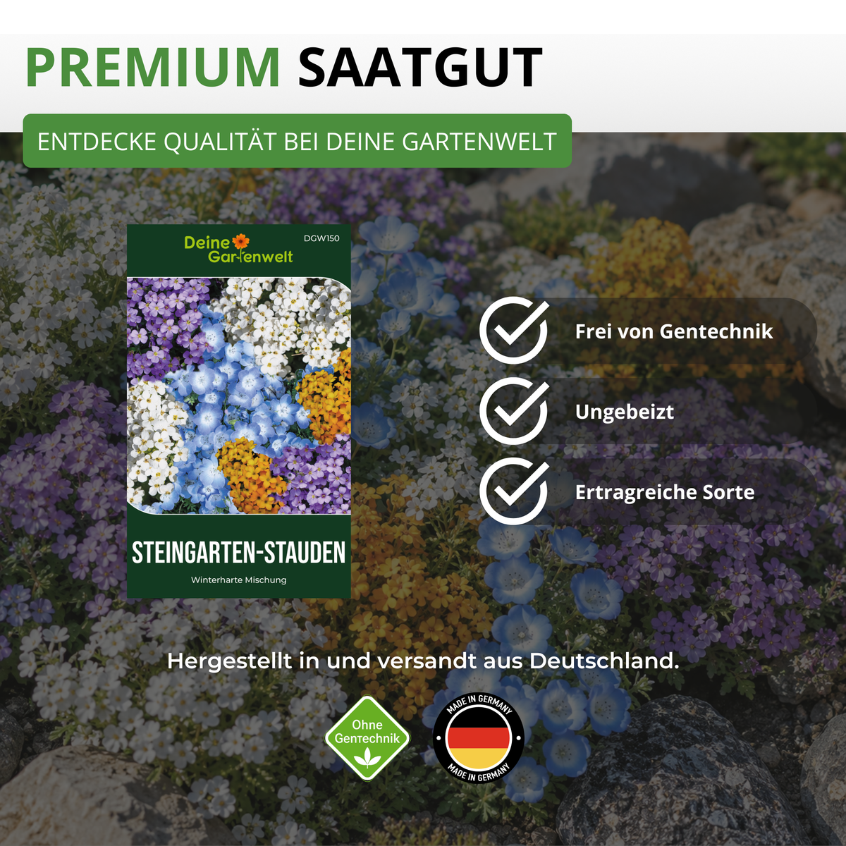 Blumenmischung Steingarten winterharte Stauden Saatgut