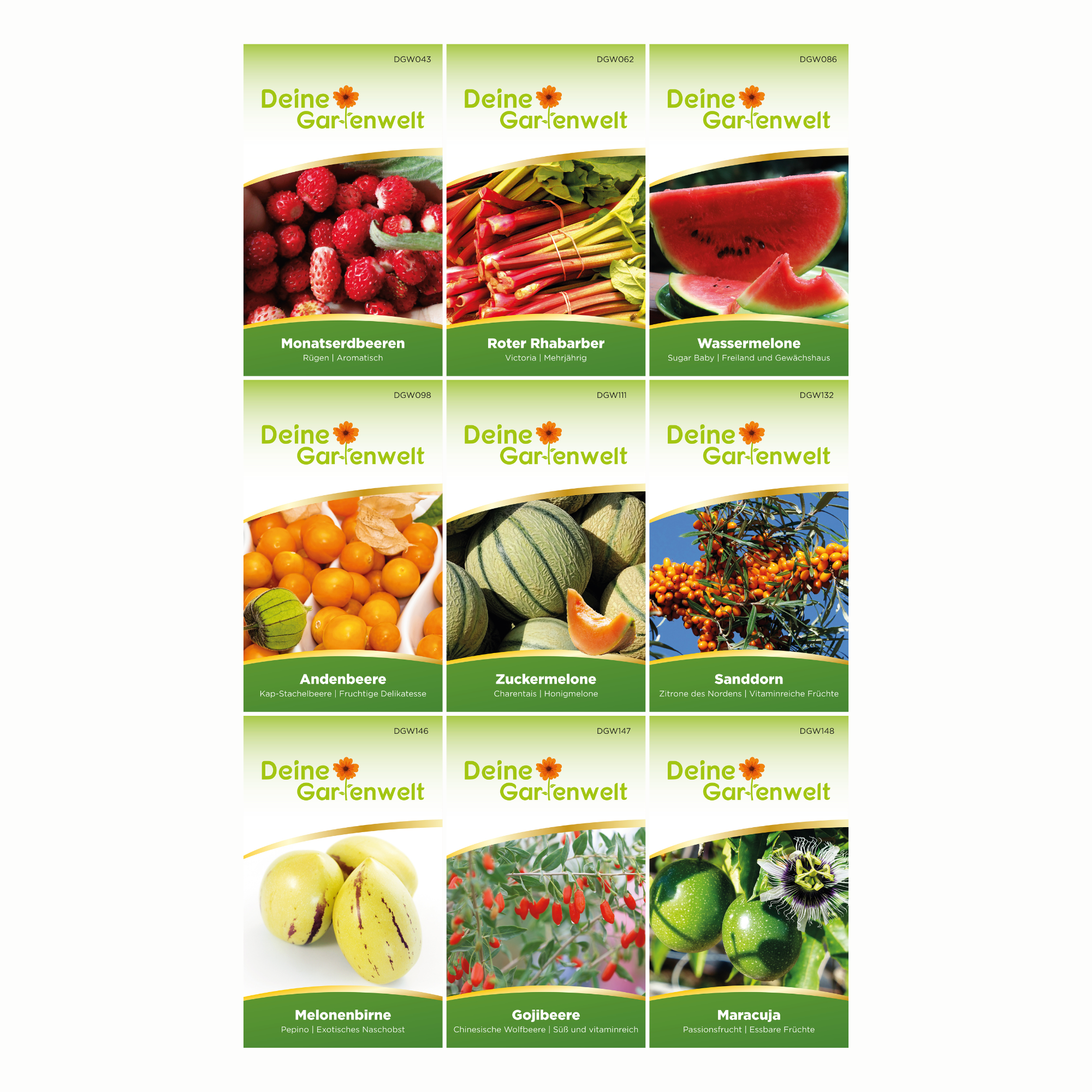 Obstsamen-Set mit 9 Sorten