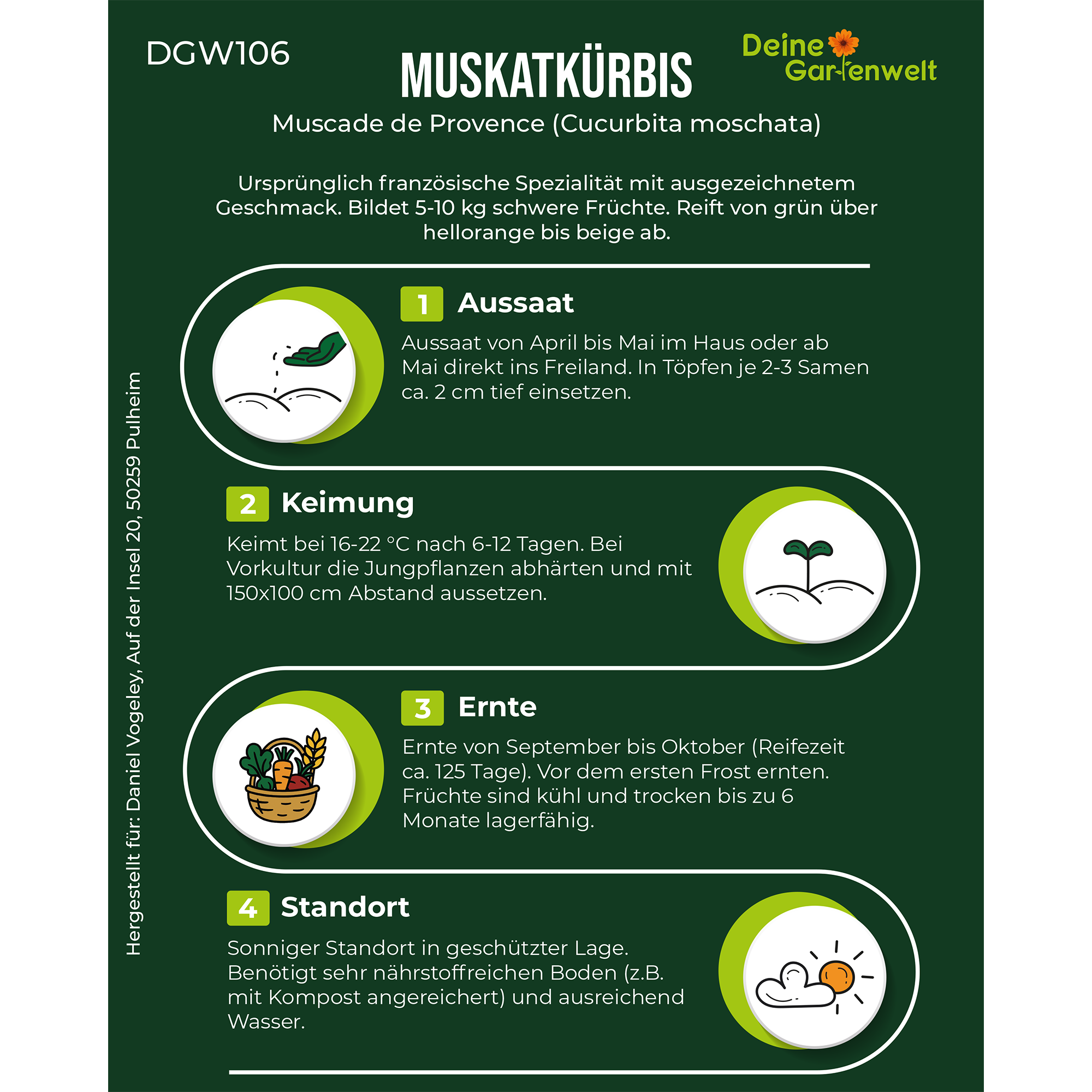 Muskatkürbis Muscade de Provence