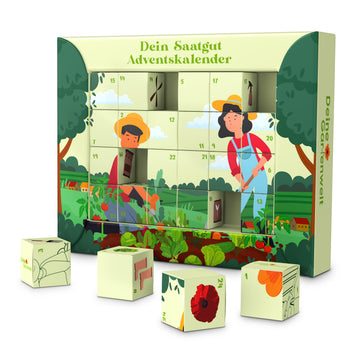 Saatgut Adventskalender – 24 Sorten Blumen, Kräuter & Gemüse
